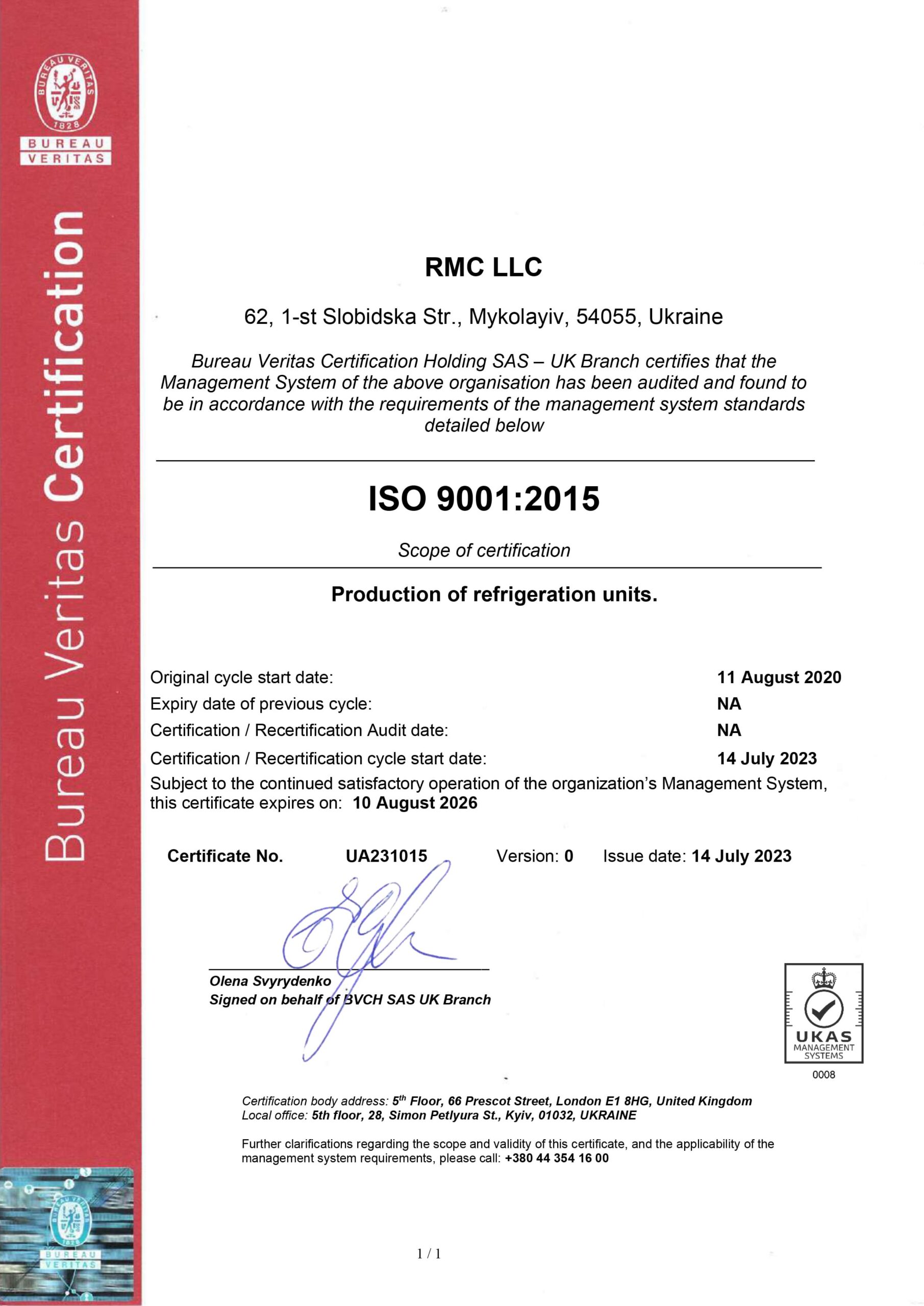 Certificate ISO 90012015 eng